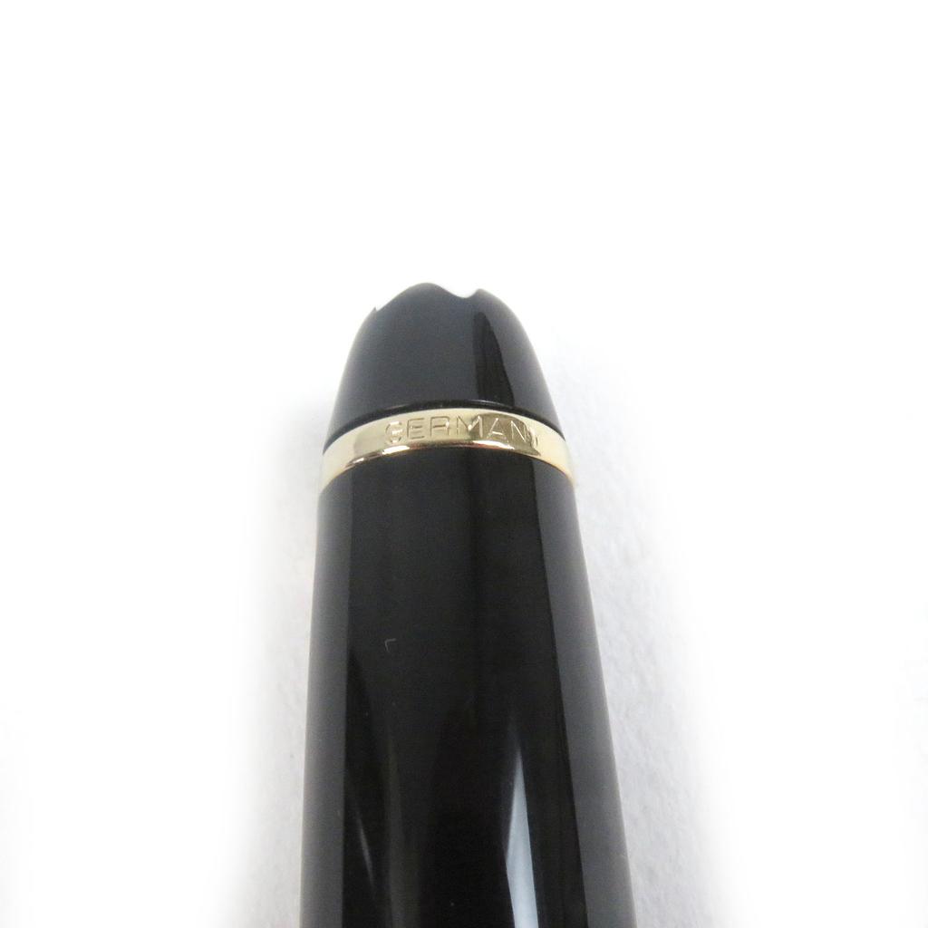 Excellent MONTBLANC Fountain Pen Meisterstck Classic Cap Type Black Gold 14K Mens Used
