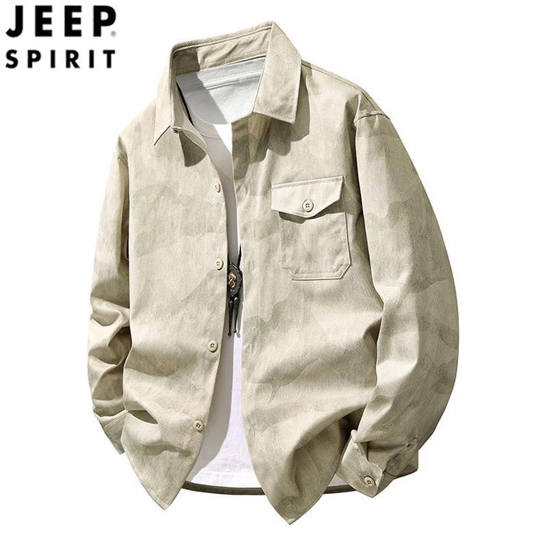 JEEP SPIRIT Men's Trendy Gradient Workwear Jacket