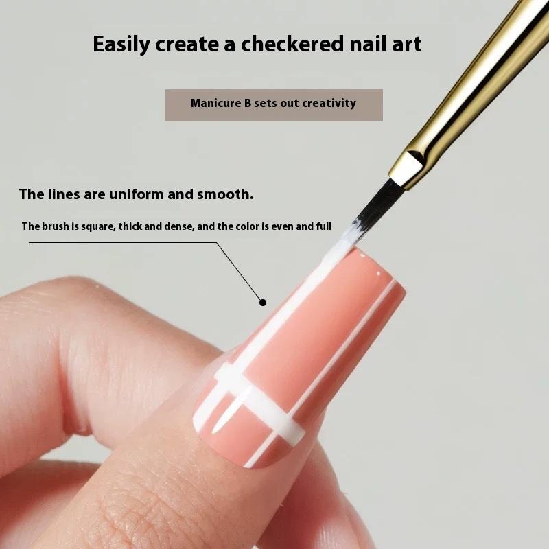 1/5/6 Pcs Nail Art Brush Checker Nail Drawing Painting Line Brush Nail Art Tool Acrylic Painting Brushes Diy Design Manicure Tool