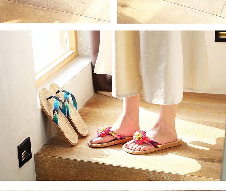 Protiskluzové lněné žabky: Stylové domácí pantofle pro páry