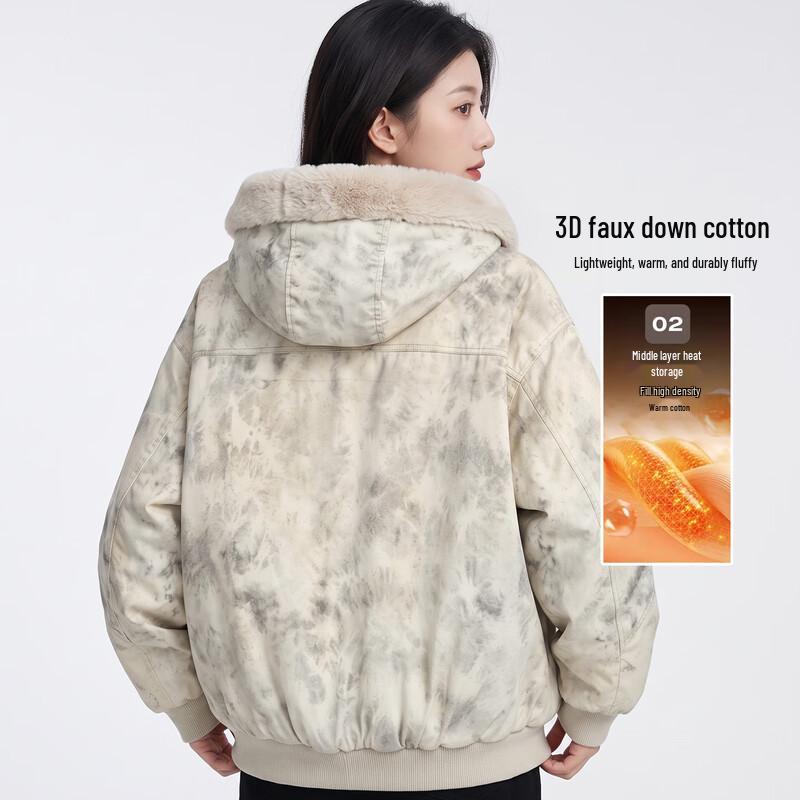 Baleno American Street Style Vintage Washed Hooded Padded Jacket
