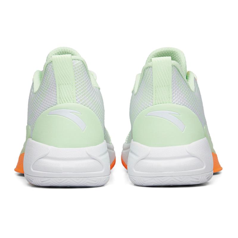 Anta Attack 4 Abrasion Resistant Rebound Mid-Top Performance Basketball Shoes Men's White Green Orange Sneakers 112231603-1