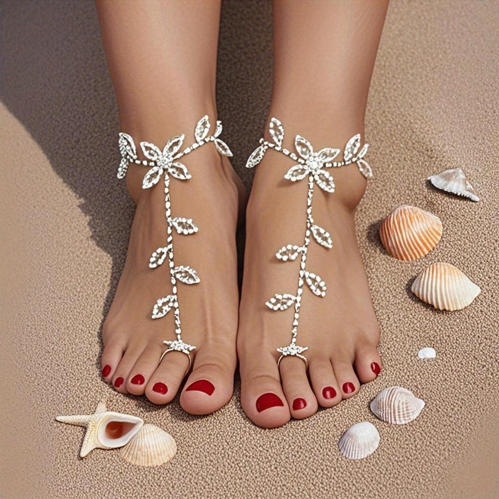 Pearl Barefoot Sandals, Foot Chain, Foot Chain, Women's Beach Foot Chain, Summer Fashion, Hot Gift