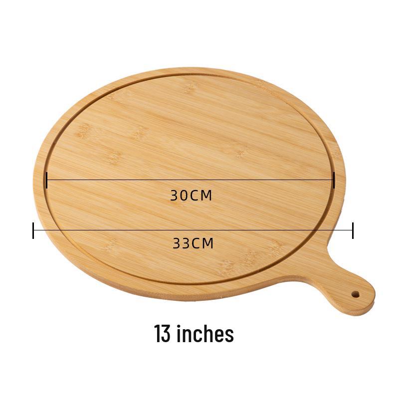 Round Bamboo Wooden Tray: Pizza, Bread, Sushi, Cake, Steak Serving Plate.