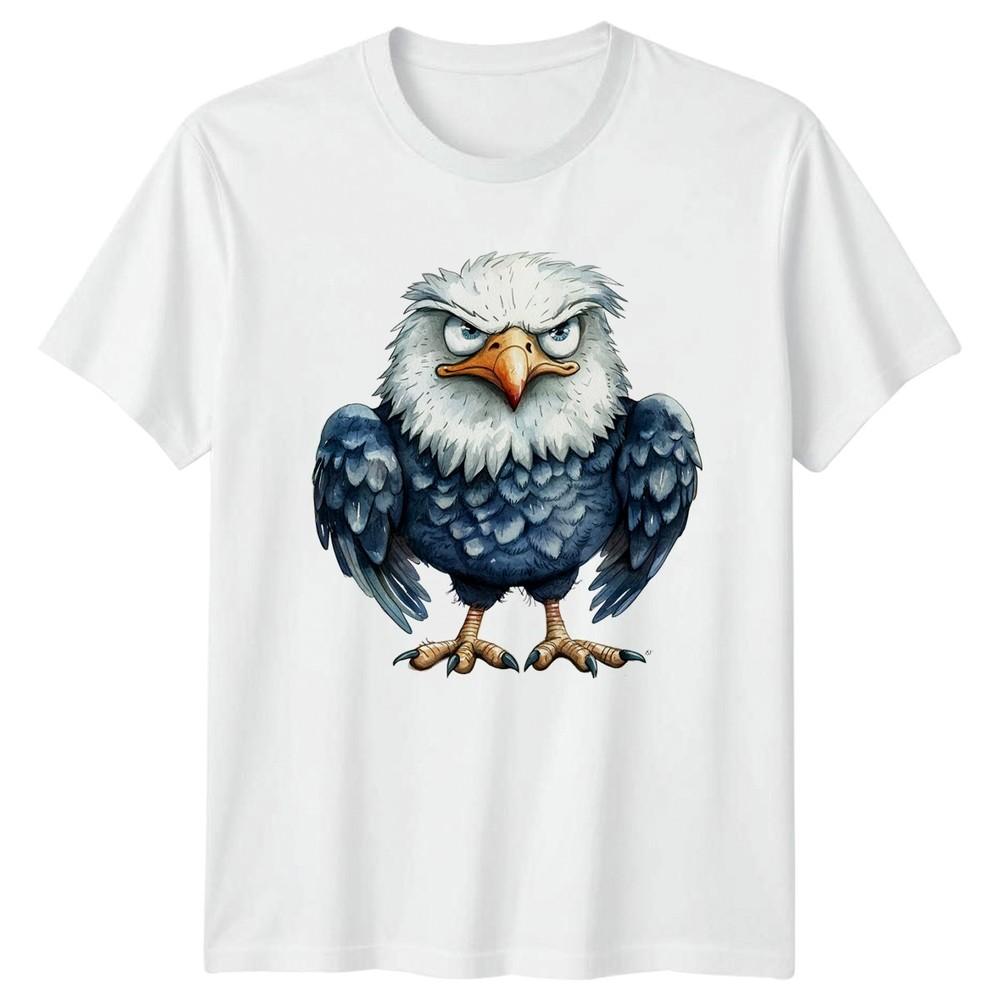 Grumpy Eagle Cartoon TShirt Wildlife Gift For Him And Her