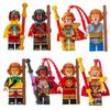 Blocos de construção estilo chinês Nezha Rei Macaco o Rei Macaco boneco humanoide menina princesa boneco humanoide, brinquedo de desenho animado presente.