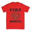 Red Fire DepartUnisext Badge Cotton T Shirt For Couple Summer Firefighter Vintage T Shirts Fashion Tee Shirt Oversize Pattern Tops