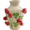Emboss Strawberry Vase Ceramic Vase Children's Room Artifact Floral Accessories Fruit Pot Flowerpot Home Decoration Accessories