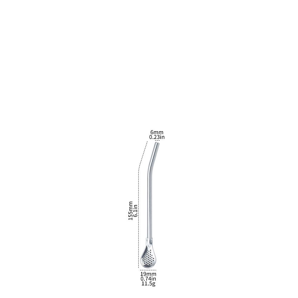 Stainless Steel Dual-Use Straw Spoon for Cocktails and Tea