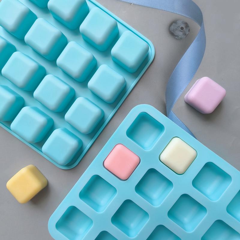 16dutinková čtvercová mřížka na led Forma na pečení dortů ze silikonu pro kutily Čokoládový dort Sušenky Cukroví Puding Lanýže Brownies Forma na pečení