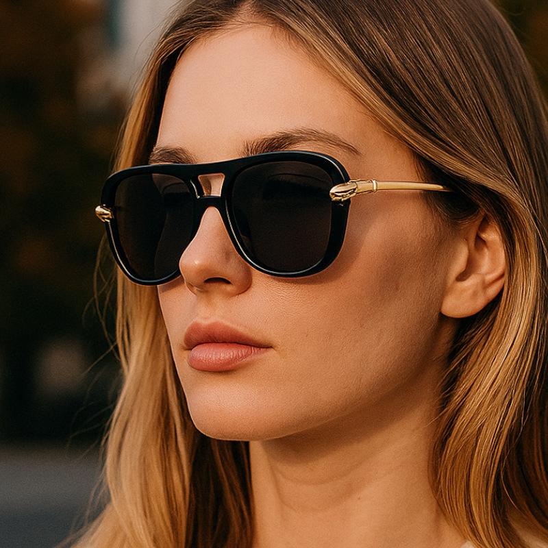 Neue Retro Doppelbrücken Pilot Steampunk Sonnenbrille Luxus Metallrahmen Verlauf Hohe Qualität Design Unisex Sonnenbrille Uv400
