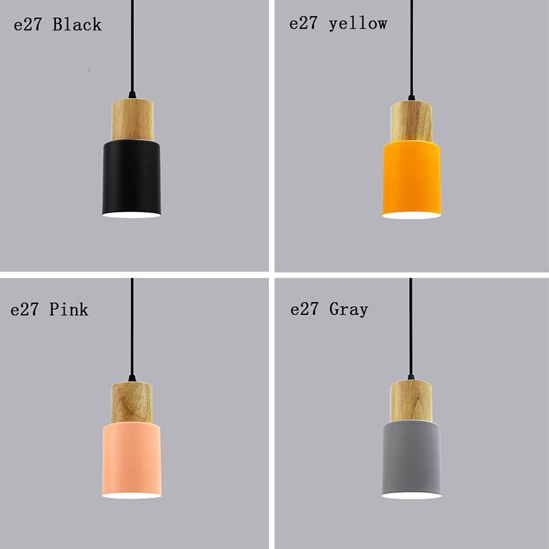 Nordic Pendant Lights Modern Wood  Simple Iron E27  For /  Bar/Parlor/Master/ Bedroom/Study/Cafe Home Becor Lights Hanging