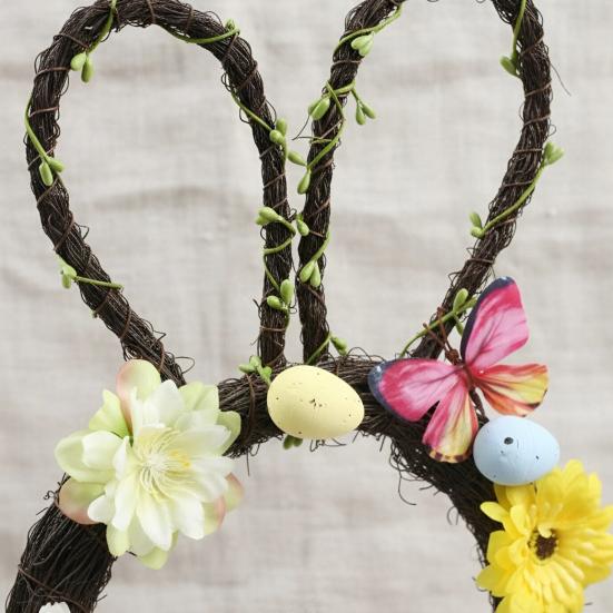 Yousheng Rabbit Garland Easy To Hang Bunny Themed Easter Wreath Spring Holiday Decoration Front Door Window Wall Porch Indoor Outdoor Easter Party