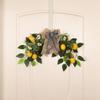 Artificial Lemon Flower Wreath Realistic 55x30cm Faux Lemon Swag for Home Door Shop Kitchen Decor