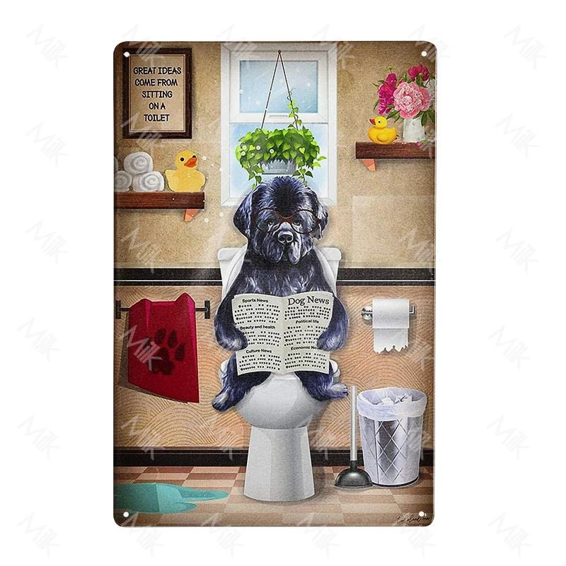 Metal Poster Newfoundland Dog Tin Sign Plate Retro Decor Cafe Home Pet Shop Bedroom Beach Vintage Home Decor Wall Art Plaque