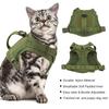 Tactical Military Cat Harness Breathable Mesh Pet Puppy Harness Adjustable Escape Proof Cat Vest for Small Dog Chihuahua Kitten