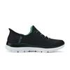 Skechers Summits Flash Technology Comfortable Durable Low-Top Casual Shoes Women Sneaker Black Green 150123-BKTQ