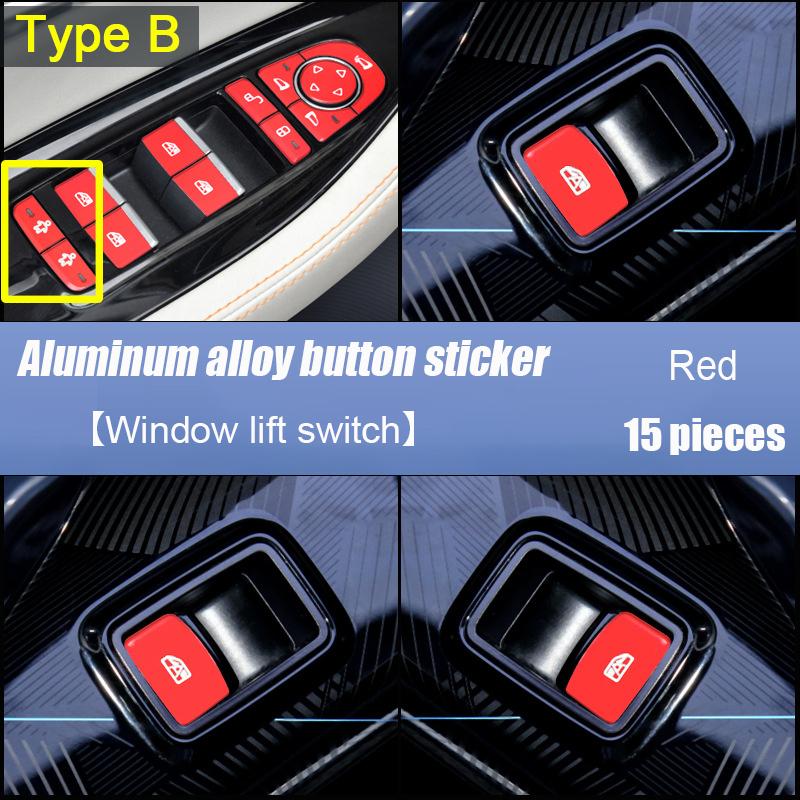 For BYD Seal  2024 Aluminum alloy button switch sticker gear shift panel Steering wheel Window lift Electric tailgate switch