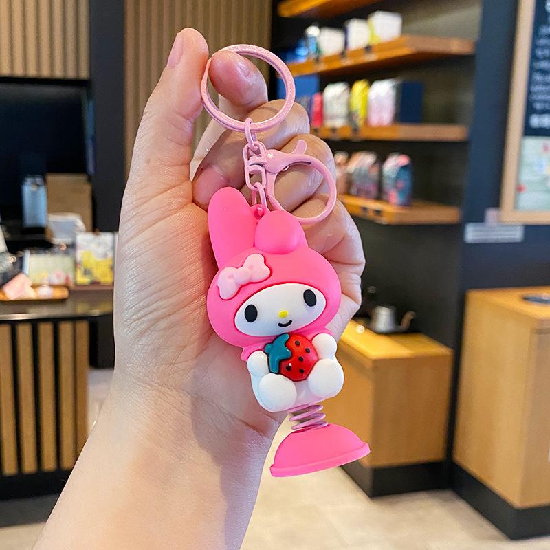 

Cartoon Car Keychain Decoration Schoolbag Pendant Cute Doll Figure Kuromi Melody Cinnamoroll Pochacco Toy Gift