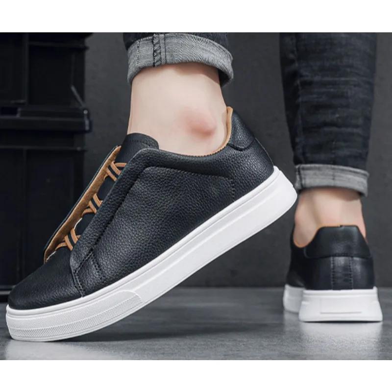 Pánská volnočasová obuv 2025 Jarní móda Šněrovací vycházková obuv Klasické PU kůže Mokasíny Plochá podrážka Pohodlné plátěnky