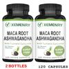XEMENRY Maca Root, Ashwagandha Complex Capsules, Curcumin, Energy Support, Easily Absorbed