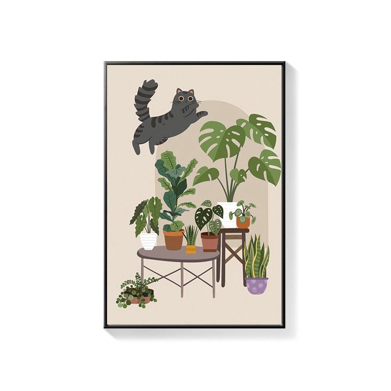 Bathroom Decorative Painting Cat American Retro Toilet Bathroom Canvas Painting Wall Art Poster for Modern Bathroom Home Decor
