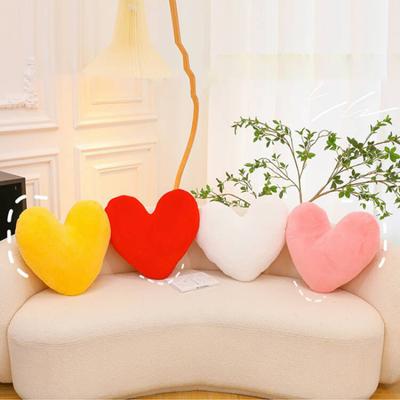 Heart Pillow Thick Elastic Cozy Fully Stuffed Room Decor Pillow Solid