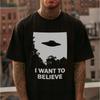 Voglio Credere in T-shirt | T-shirt da Uomo a Tema X-Files UFO Alieni Estate Cotone Moda Retro T-shirt