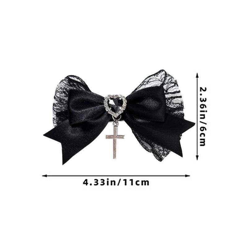 Love Heart Bowknot Hair Clip With Secure Grip For Women Girls Elegant Nonslip Barrettes Hair Accessory