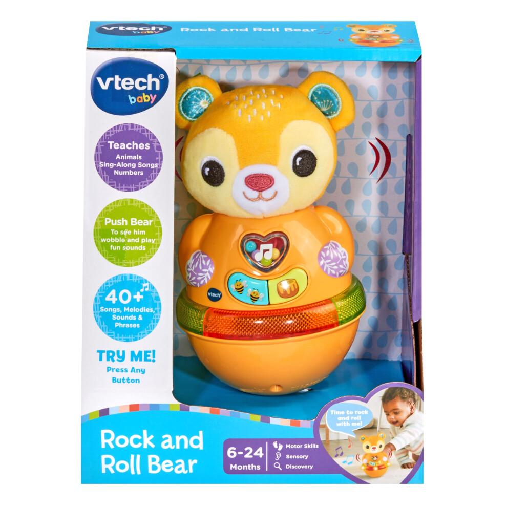 VTech Baby Rock and Roll Bear, Interactive Wobble Toy with Motion Sensor for Cause and Effect Play, Phrases, Sounds and Songs for Sensory and Motor