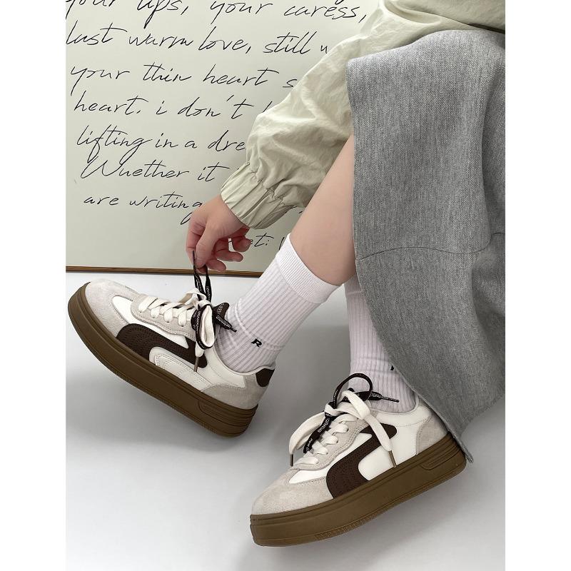 

Женская обувь новая весна и осень нишевая ракушечная голова белые туфли платформа универсальная спортивная обувь для скейтборда повседневная 40 бежевый