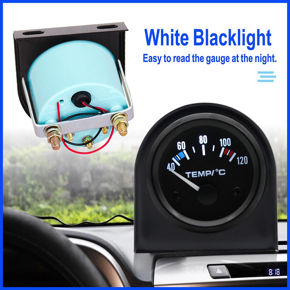 Water Temp Gauge 52MM LED 40-120 Celsius 1/8 NPT Sensor 12V Universal Car Motor Water Temperature Gauge