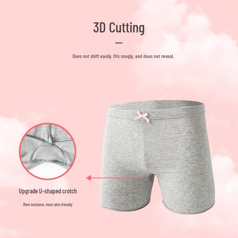 Girls' Cotton Anti-Chafe Safety Shorts