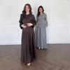Autumn 2025 Women's Retro A-line Long Dress with Long Sleeves and Buttons