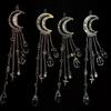 European & American Fashion Crescent Crystal Moon Tassel Hairpin for Women
