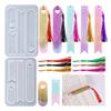 Bookmark Resin Mold,Bookmark Mold Kit with 12pcs Bookmark Tassels Bulk Silicone Bookmark Mold for Epoxy Resin Casting