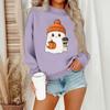 Women's Casual Fashion Round Neck Long Sleeve Halloween Printed Sweatshirt