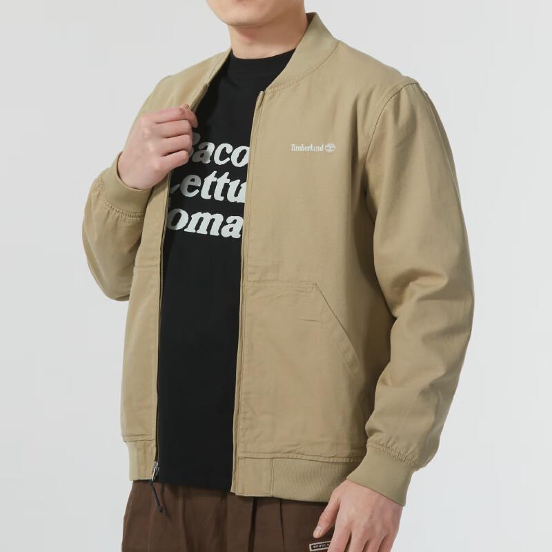 Timberland Solid Logo Outdoor Windproof Warm Casual Stand Collar Jacket Men Jackets Green A6R1N-DH4