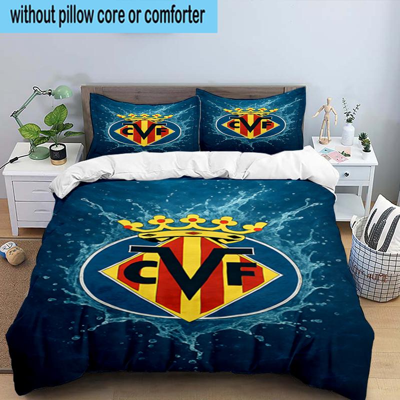 3PCS CF Football Emblem Bedding Set,Including 1pc Duvet Cover And 2pcs Pillowcases Perfect for Bedroom, Dormitory, Fan Christmas Gift