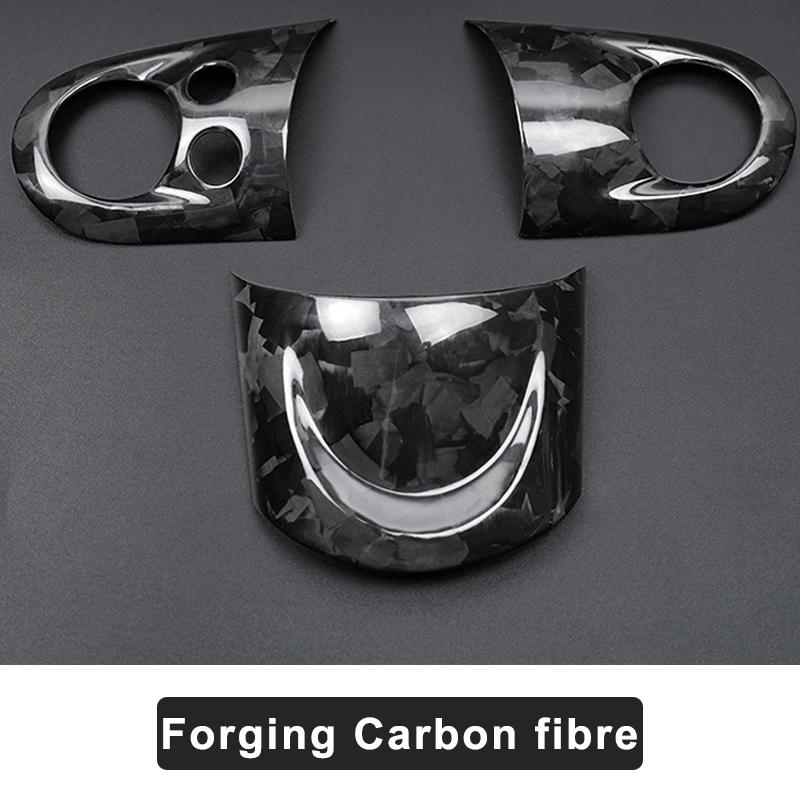 Car Interior Modification Steering Wheel Carbon Fibre Sticker For MINI ONE Cooper S JCW R55 R56 R60 R61 R57 R58 R59  Accessories