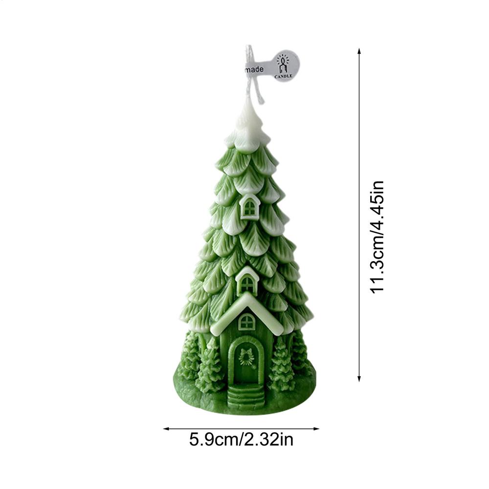 Christmas Candles Natural Safe Soy Wax Odor-Free Seasonal Holiday Candles Christmas Tree Decor for Home Kitchen Dining Table 1