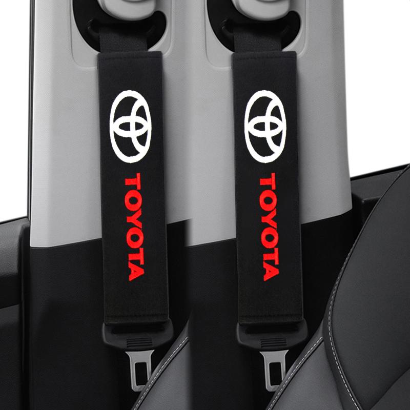 2pcs Car interior stickers Seat Belt Cotton Safety Belt EWDF5 Shoulder Cover for Toyota Corolla Camry Rav4 Yaris Hilux Prius Auris