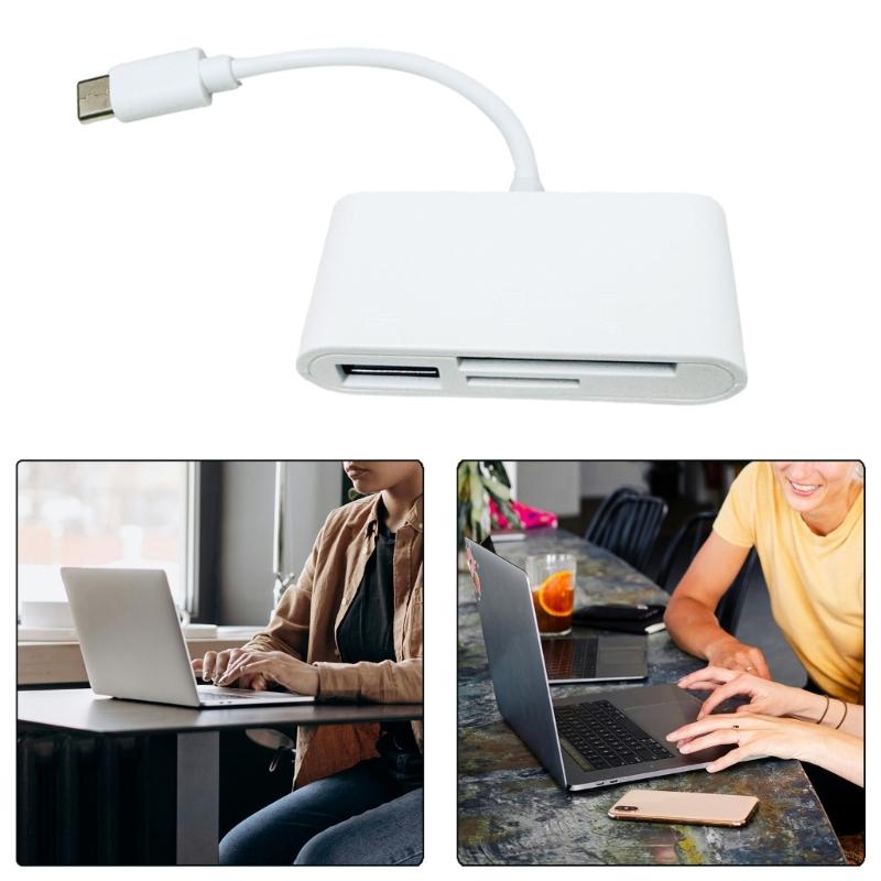 USB C TF Card Reader for PC Memory Card with USB Port Card Reader for Camera Memory Card Reader Simultaneously Read