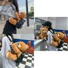 Mochila de Urso de Pelúcia Fofa Novo Estilo 2023 Bolsa de Ombro para Meninas Material Macio