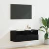 TV Wall Cabinet Black Oak Look 80 X 30 X 30 Cm