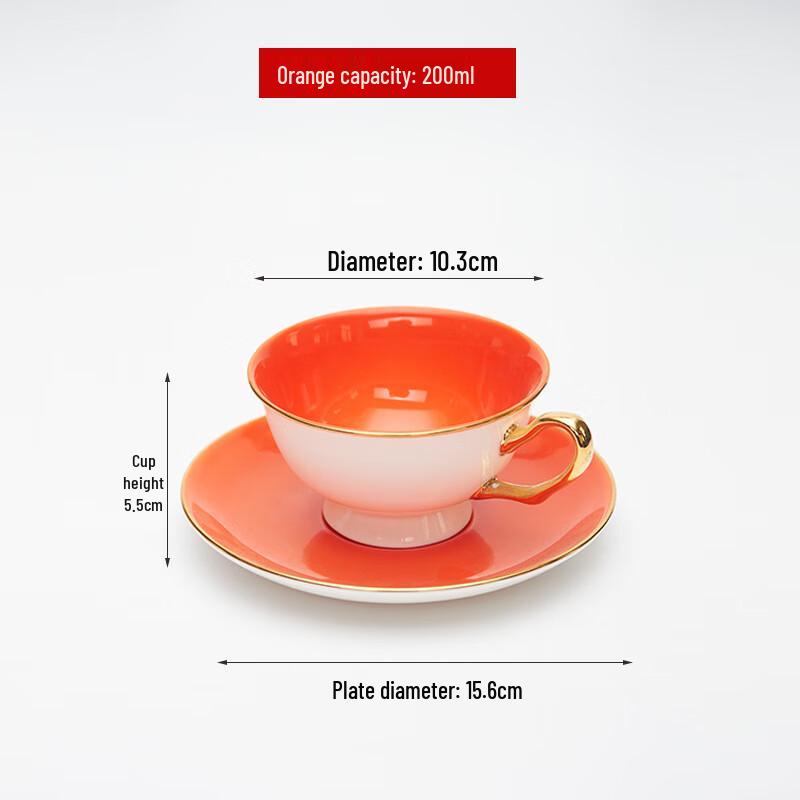 Qianxing Ceramic Gold Handle Coffee & Tea Cup and Saucer Set