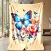 Unicorns Among Flowers and Butterflies Theme blanket Lightweight Warm Flannel Blanket Decorative Throw Blanket for Home Decoration