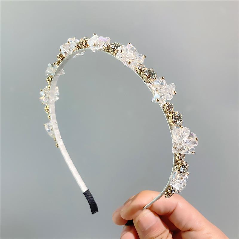 Elegant French Crystal Rhinestone Headband - Women's Hair Clip and Headwear