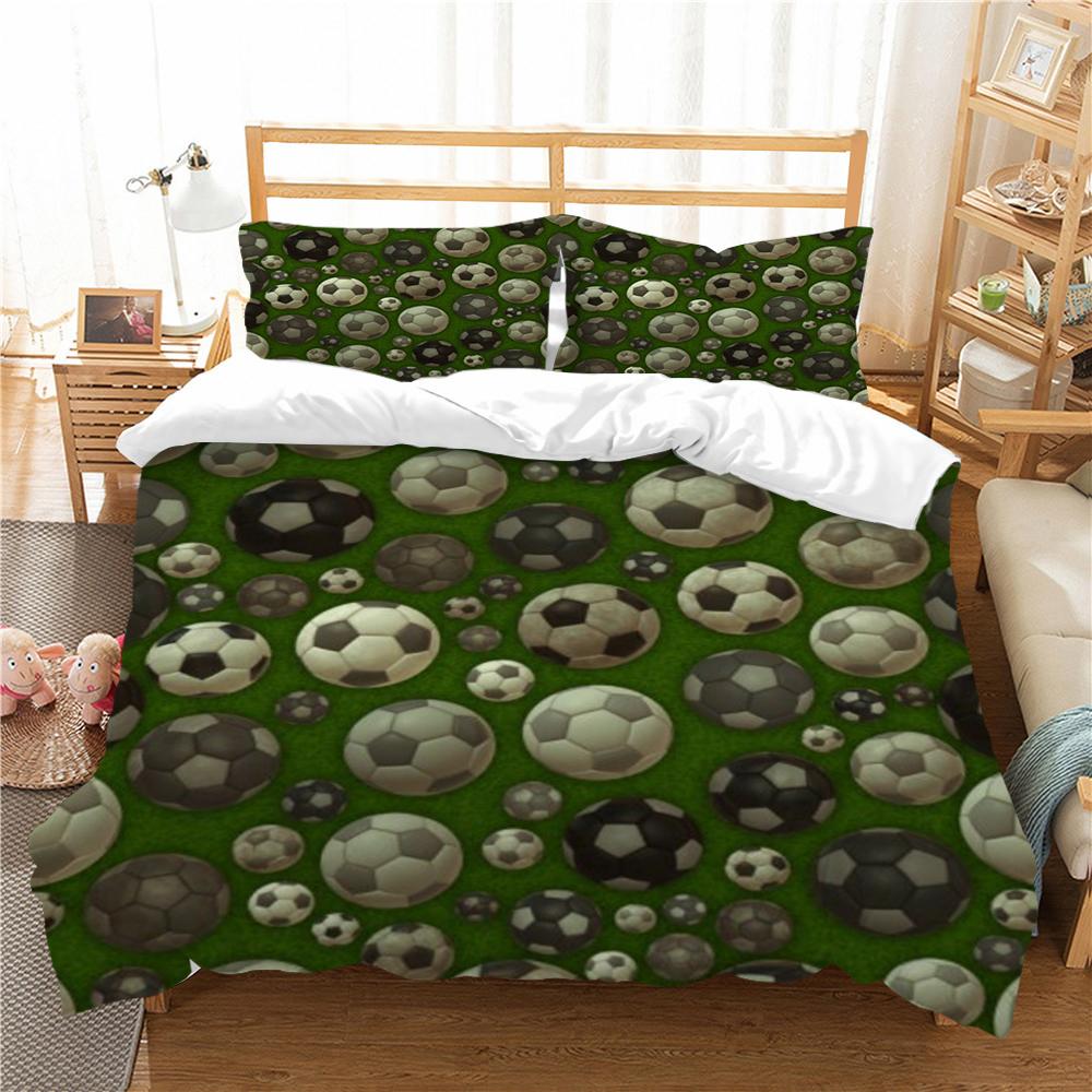 Home Bed Set with Pillowcase Vintage Bedding Cover Suit  Football Bedclothes Vintage Star Printed Home Textiles
