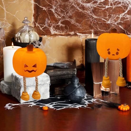 Adorable Pumpkin Night Light Dimmable Soft Warm Glow Eye-Friendly Silicone Bedside Touch Lamp Halloween Decoration